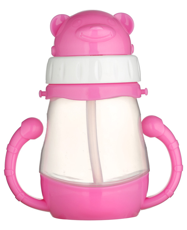 小蘋(píng)果吸管水杯 粉色