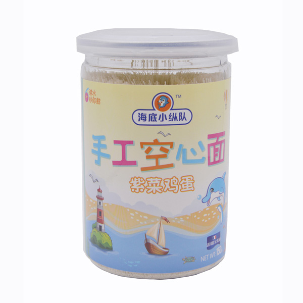 海底小縱隊(duì)紫菜雞蛋空心面罐裝