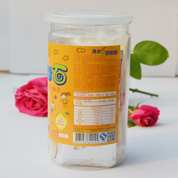 捌月拾伍燕麥胡蘿卜空心面罐裝背面184g