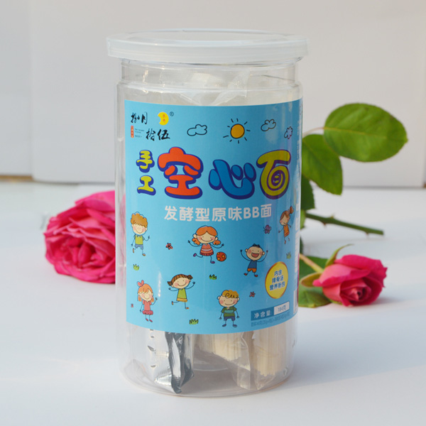 捌月拾伍原味空心面罐裝正面184g