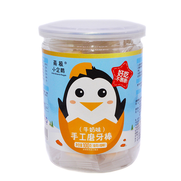 南極小企鵝手工磨牙棒新品牛奶味罐裝