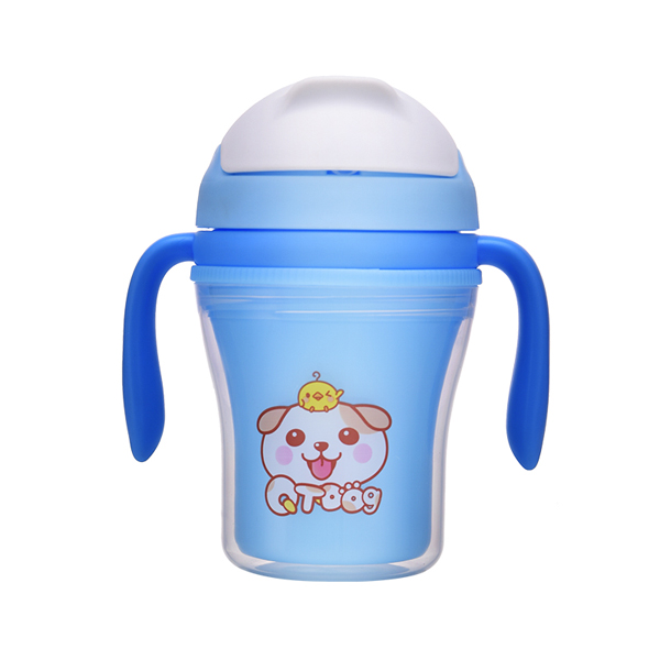 邦貝小象寶寶水杯藍色手柄款