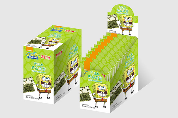 香當(dāng)可口海綿寶寶系列-巴旦木夾心海苔盒裝