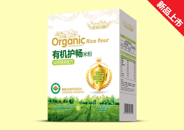 金諾貝嬰有機護(hù)暢米粉-AD鈣鐵鋅配方盒裝