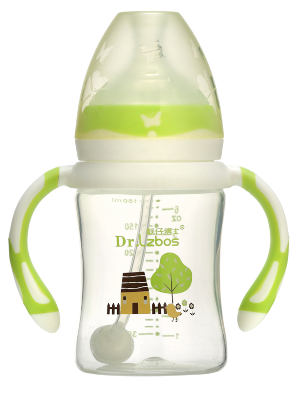 靚仔博士PP寬口徑自動奶瓶綠色