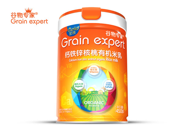 谷物專家鈣鐵鋅核桃有機(jī)米乳