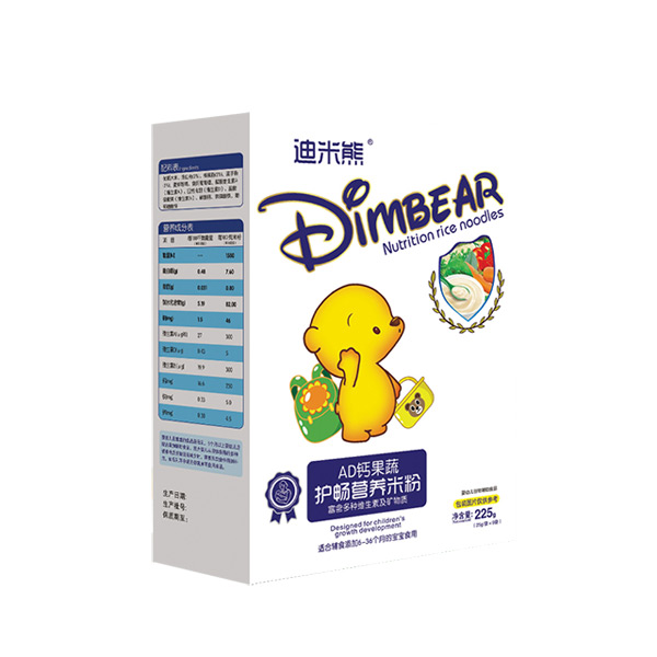 迪米熊護暢營養(yǎng)米粉-AD鈣果蔬盒裝