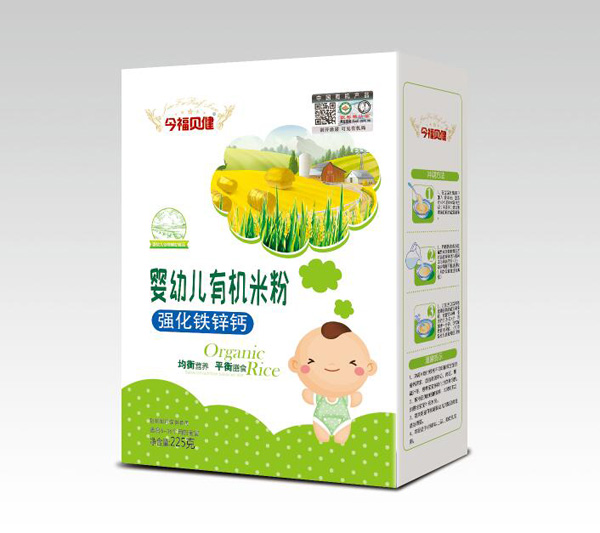 今福貝健嬰幼兒有機(jī)米粉-強(qiáng)化鐵鋅鈣盒裝