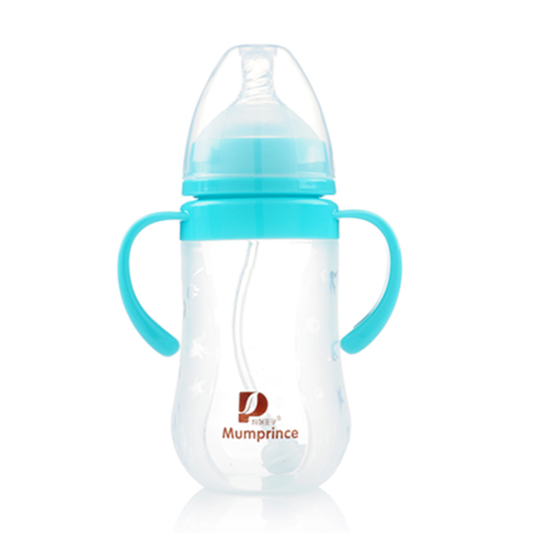 媽咪王子硅膠寬口自動(dòng)吸240ml奶瓶 藍(lán)色