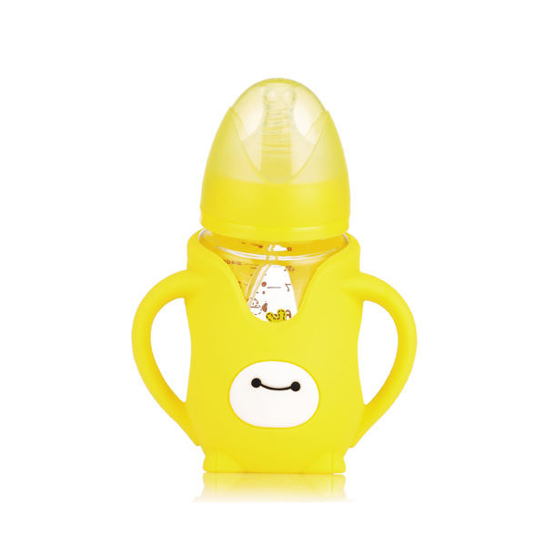 媽咪王子防摔寬口晶媽咪王子鉆玻璃自動吸240ml企鵝 奶瓶