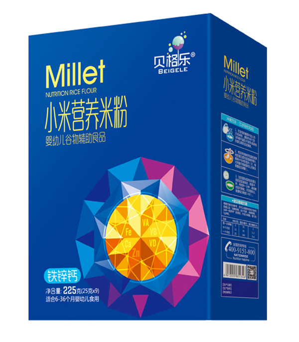 貝格樂小米營養(yǎng)米粉-鐵鋅鈣 盒裝