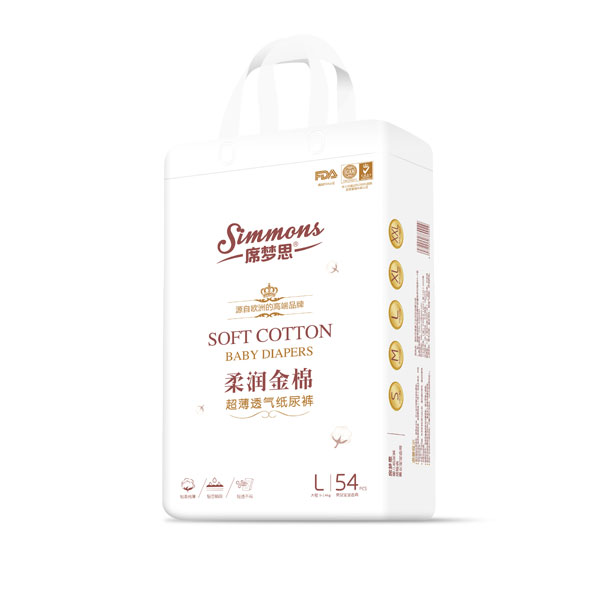 席夢思柔潤金棉超薄透氣紙尿褲L54