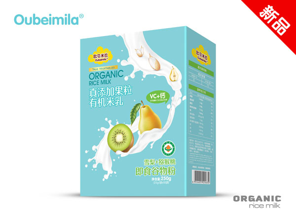 歐貝米拉真添加果粒有機米乳 雪梨+獼猴桃 盒裝