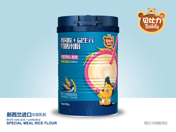 貝比力燕窩酸+益生元特膳米粉-細(xì)膩原味+高鐵