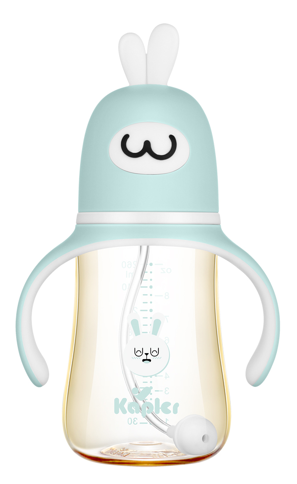康喂兒趣萌兔PPSU 寬口奶瓶260ML藍(lán)色