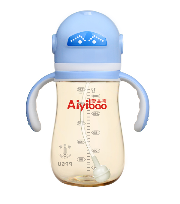 愛(ài)益寶寬口機(jī)器人型PPSU奶瓶 綠色