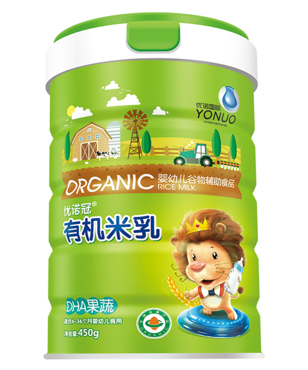 優(yōu)諾冠DHA果蔬有機米乳 聽裝