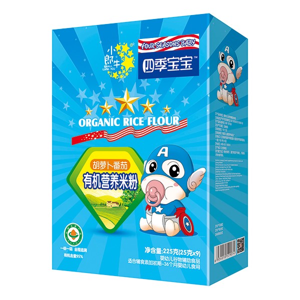 四季寶寶有機(jī)營(yíng)養(yǎng)米粉盒裝-胡蘿卜番茄