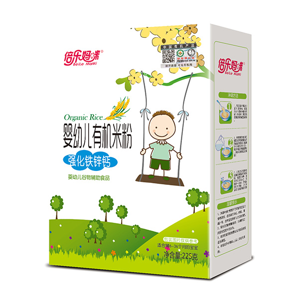 倍樂(lè)媽咪嬰幼兒有機(jī)米粉-強(qiáng)化鐵鋅鈣盒裝