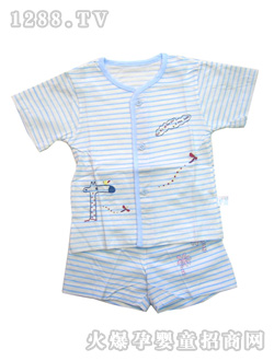 安嬰寶淡藍色條紋衣