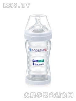 貝兒欣白色硅膠收縮內(nèi)膽奶瓶