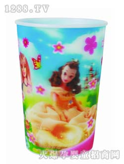 功杰3D公主兒童水杯