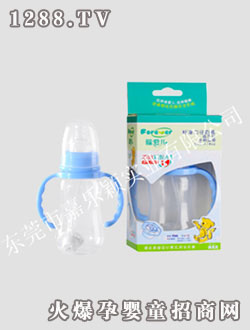 福愛(ài)兒標(biāo)準(zhǔn)口120ML帶吸管手柄弧形奶瓶