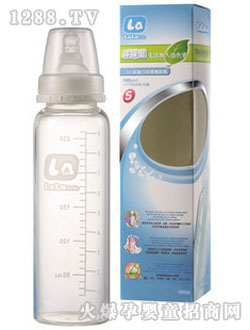 樂樂寶貝250ml標準口徑晶鉆玻璃奶瓶