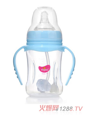 小魚兒PP雙柄自動(dòng)奶瓶210ml藍(lán)色
