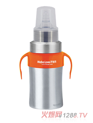 孖寶樂(lè)D型不銹鋼奶瓶橘黃260ml