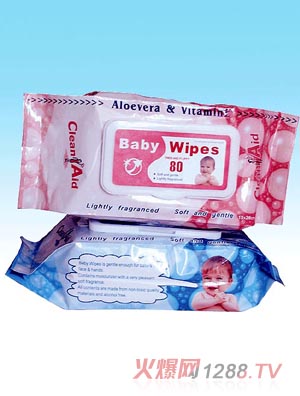 yinge濕巾80片加蓋粉色藍(lán)色