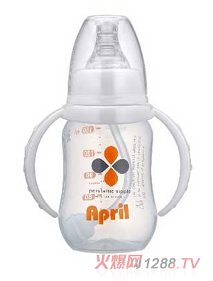 愛普麗標(biāo)口弧形pp奶瓶120ml（白）