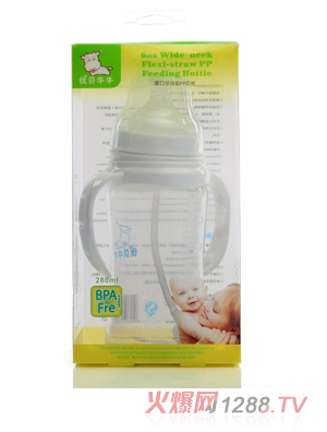 優(yōu)貝牛牛寬口徑PP奶瓶