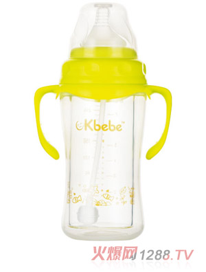 okbebe寬口徑雙層安全防摔玻璃奶瓶A-1078