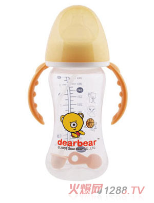 親親貝貝PP功學(xué)寬口自動奶瓶280ml+握把