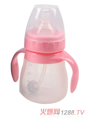 斯凱爾鉑金硅膠奶瓶粉紅色