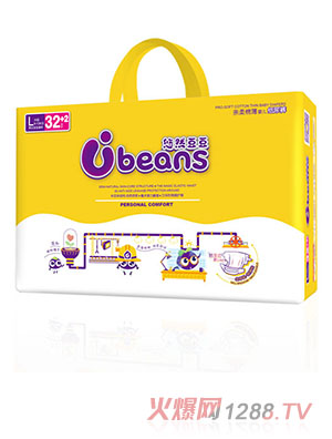 悠然豆豆半芯體輕柔棉薄yinge紙尿褲L34片