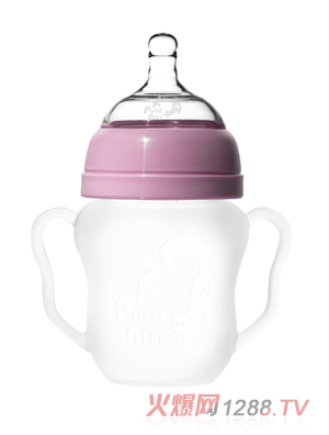 福帝愛(ài)迪握把吸管奶瓶160ml粉色