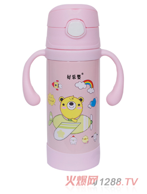 好樂嬰雙柄水杯粉紫色