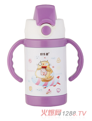 好樂嬰水杯雙柄小容量紫色