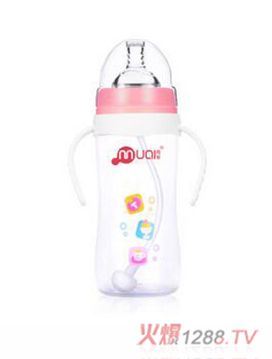 母愛寬口徑PP自動(dòng)奶瓶240ml紅