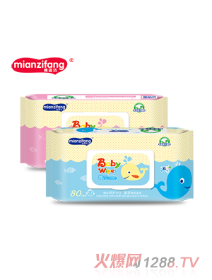 棉姿坊小鯨魚(yú)yinge手口濕巾80片