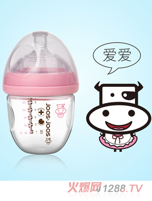 吉子天然母乳玻璃奶瓶 160ml 粉色（愛(ài)愛(ài)）