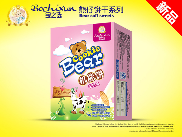 寶之選機(jī)能餅牛奶味熊仔餅干