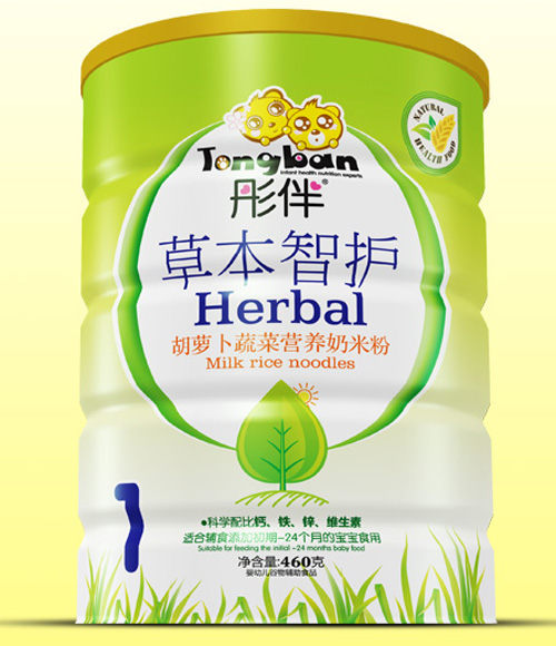 彤伴胡蘿卜蔬菜草本智護(hù)奶米粉鐵聽裝1段