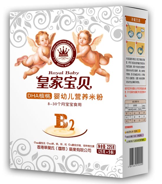 皇家寶貝225克營養(yǎng)米粉米粉-DHA核桃