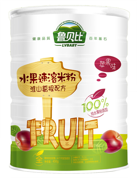 魯貝比淮山葛根配方水果速溶米粉聽(tīng)裝