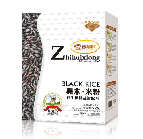 智慧熊野生核桃益智黑米米粉盒裝