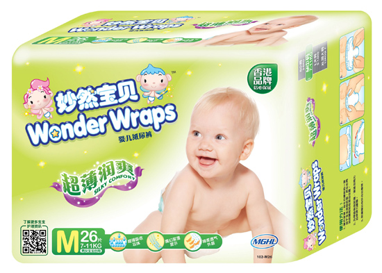 妙然寶貝超薄潤(rùn)爽嬰兒紙尿褲M碼26片